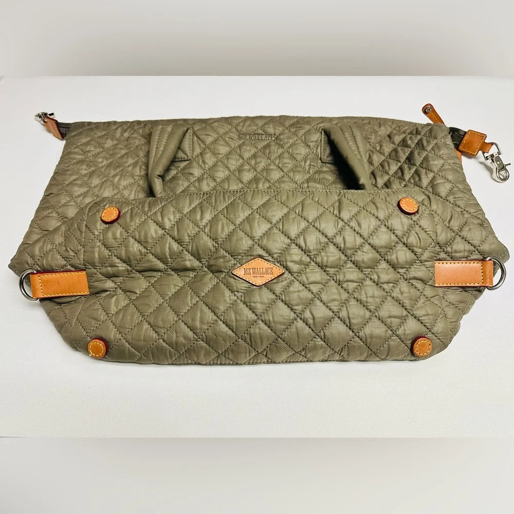 MZ Wallace Travel Quilted Tote in Olive - Picture 3 of 12